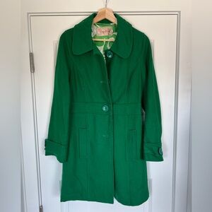 Crisp Green Wool-Blend Women's Coat - Classic Fit